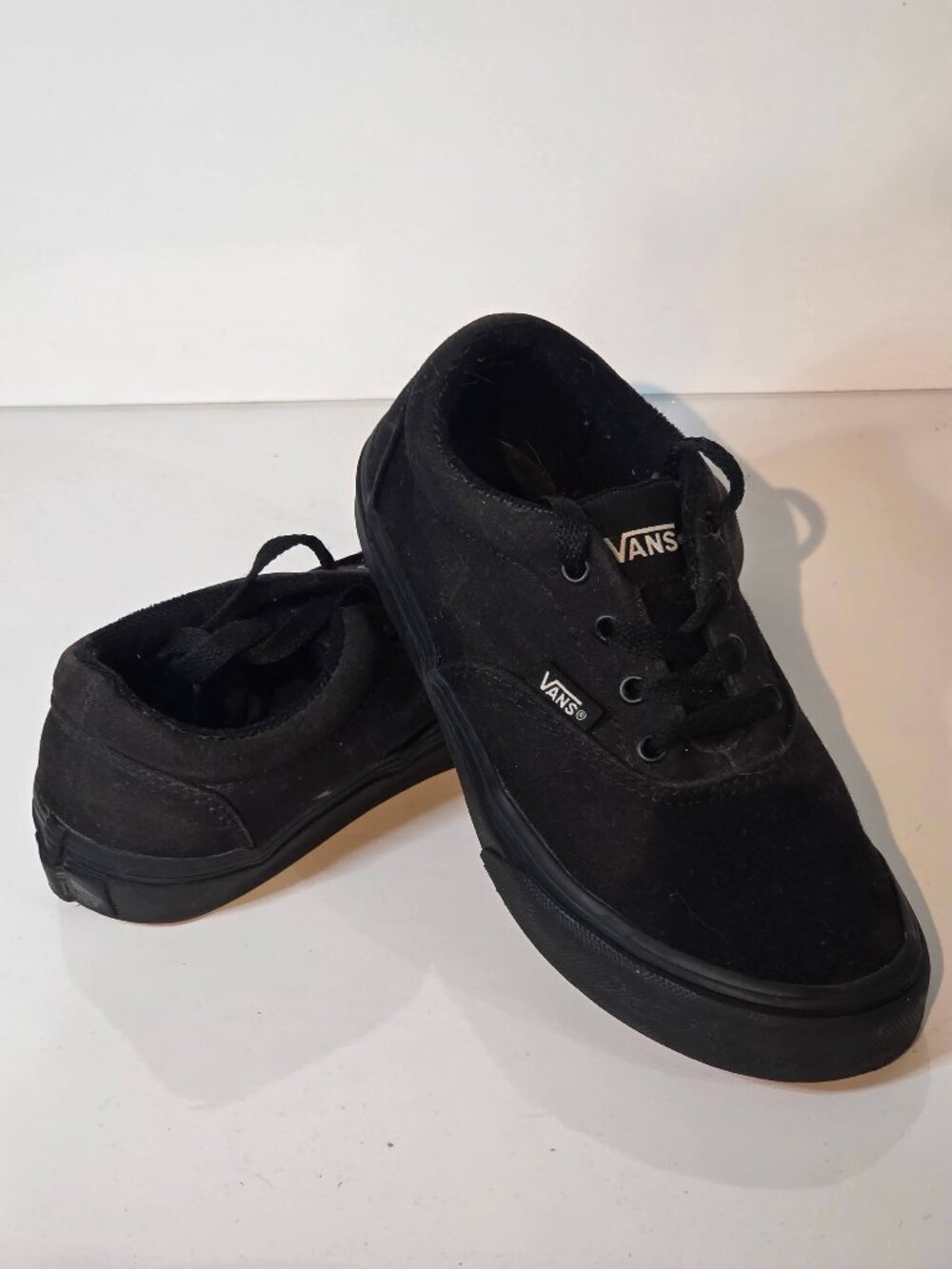 Vans Youth Size 3 All Black Classic Canvas Sneakers Shoes EUR 34